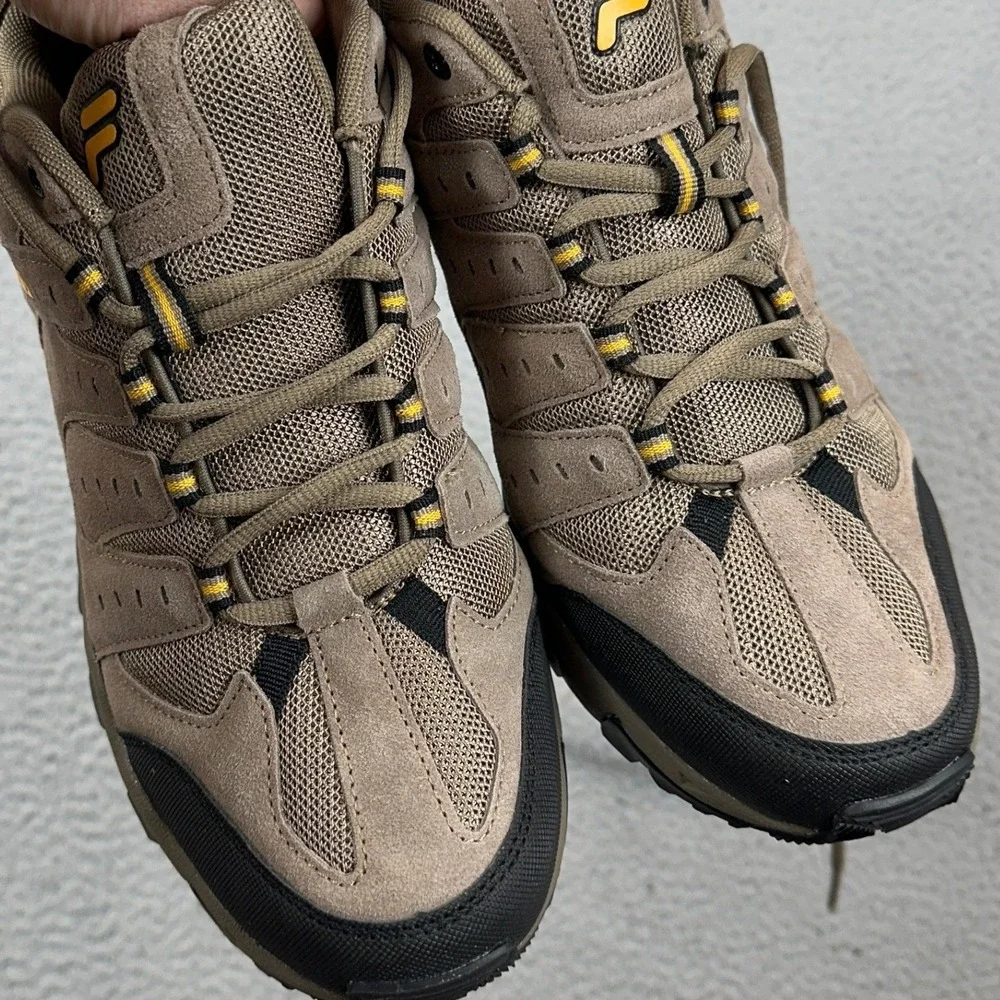 Fila Memory At Peake Shoes Mens 12 Taupe Brown Yellow Trail Hiking 1HH25001-246
